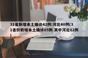31省新增本土确诊42例:河北40例(31省份新增本土确诊85例 其中河北82例)