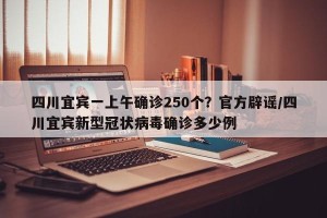四川宜宾一上午确诊250个？官方辟谣/四川宜宾新型冠状病毒确诊多少例